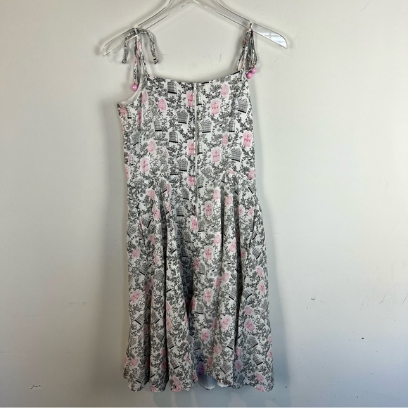 Unique Vintage Bird Cage Swing dress size M pink black gray - Picture 6 of 9